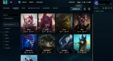Conta de league of legends 50 skins