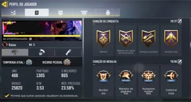 Conta no call of dury mobile
