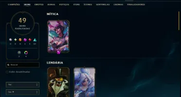 Platina 4 com 70 Champs e 49 Skins +1 Prestigio da LB