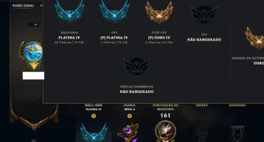 Platina 4 com 70 Champs e 49 Skins +1 Prestigio da LB