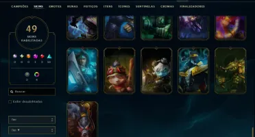 Platina 4 com 70 Champs e 49 Skins +1 Prestigio da LB