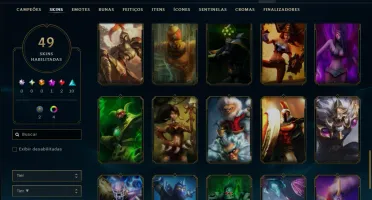 Platina 4 com 70 Champs e 49 Skins +1 Prestigio da LB