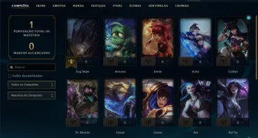 Conta bronze 2 BARATA com 2 skins e 22 champs