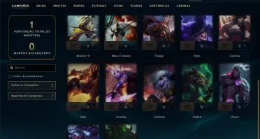 Conta bronze 2 BARATA com 2 skins e 22 champs