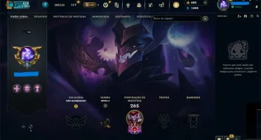 Conta League of Legends Nv.186 com 66 Skins e 119 Campeões