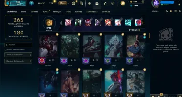 Conta League of Legends Nv.186 com 66 Skins e 119 Campeões