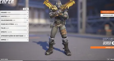 Conta OW2, 6 armas douradas e muitas skins