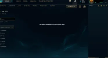 Conta League of Legends Platina 1