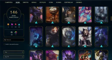 Conta unranked com TODOS os champs e 146 Skins + 2 Prestigio