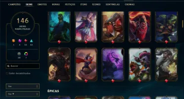 Conta unranked com TODOS os champs e 146 Skins + 2 Prestigio