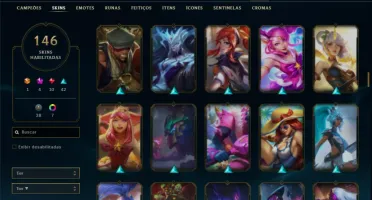Conta unranked com TODOS os champs e 146 Skins + 2 Prestigio