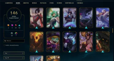Conta unranked com TODOS os champs e 146 Skins + 2 Prestigio