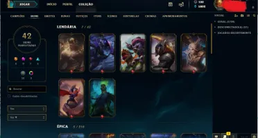Conta league of Legends Platina 5 42 skins