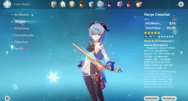 Conta WHALE Genshin Impact Endgame AR 57 (Ayaka + Mist e +)