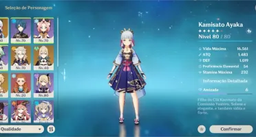 AR48 - Ayaka, Albedo e Jean + Amos, Túmulo e Esp. Celestial
