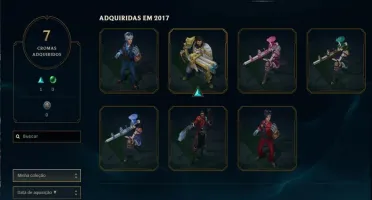 Conta 142 SKIN Todos Campeões , 7 cromas