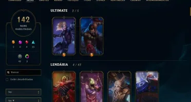 Conta 142 SKIN Todos Campeões , 7 cromas