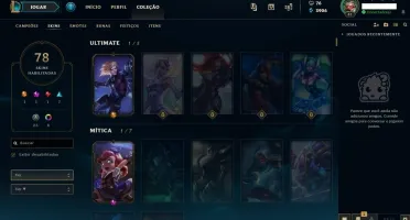 CONTA 78 SKINS/ DIAMANTE 5/ MMR ALTO/ NV 41 PROMOÇÃO!