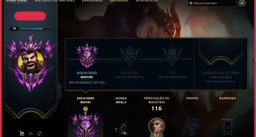 CONTA LEAGUE OF LEGENDS MESTRE 290 PDL • 44 CAMPEÕES