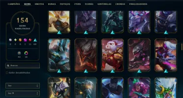 Unranked com TODOS os Champs e 154 Skins ( MID / JG / ADC )