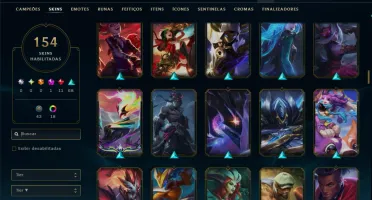 Unranked com TODOS os Champs e 154 Skins ( MID / JG / ADC )