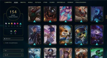 Unranked com TODOS os Champs e 154 Skins ( MID / JG / ADC )