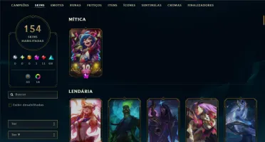 Unranked com TODOS os Champs e 154 Skins ( MID / JG / ADC )