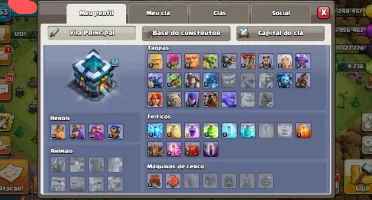 Clash of clans cv13 quase full +9200 gemas