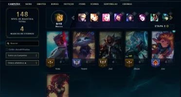 Unranked com 50 Champs e 23 Skins ( SUP / MID )