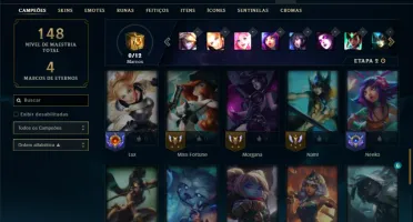 Unranked com 50 Champs e 23 Skins ( SUP / MID )