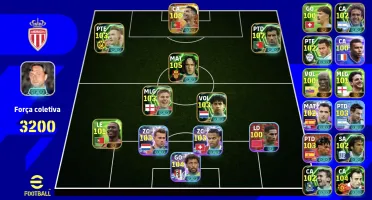 Conta eFootball 3200 Força Coletiva | CR7 108, Figo 107 et…