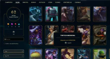 Conta Com Twitch Medieval e Warwick Cinzento Prata 3