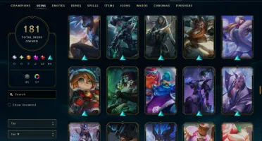 Conta Lol 181 Skins|Todos Os Bonecos|Full Acesso