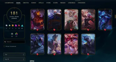 Conta Lol 181 Skins|Todos Os Bonecos|Full Acesso