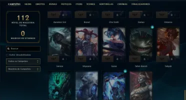 Ouro 4 com 50 Champs e 7 Skins