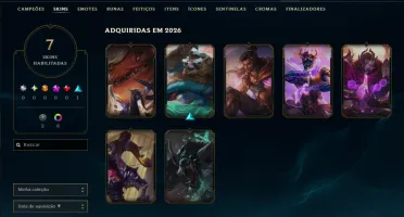 Ouro 4 com 50 Champs e 7 Skins