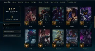 Ouro 4 com 50 Champs e 7 Skins