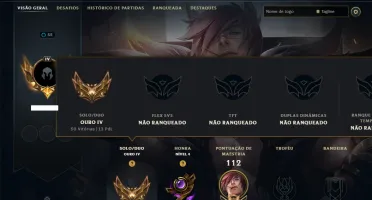 Ouro 4 com 50 Champs e 7 Skins