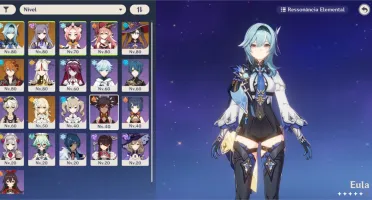 Conta genshin 4 personagens 5 e 2 armas 5