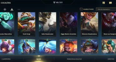 Conta wild rift com 65 skins e passe ativo.