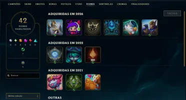 Ouro 2 com 40 Champs e 5 Skins