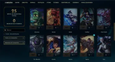 Ouro 2 com 40 Champs e 5 Skins