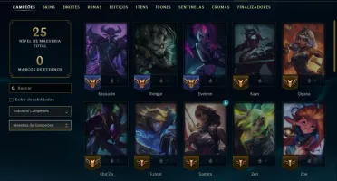 Ouro 2 com 40 Champs e 5 Skins