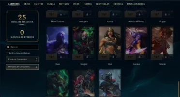 Ouro 2 com 40 Champs e 5 Skins