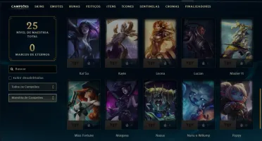 Ouro 2 com 40 Champs e 5 Skins