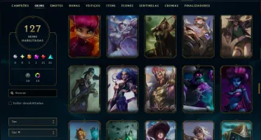 Bronze 1 com TODOS os Champs e 127 Skins (Mais de 100 Jogos)