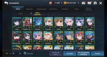 Vendo conta grand chase mobile meio end game