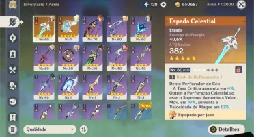 Genshin Tartaglia c1 + jean + 2 armas 5*