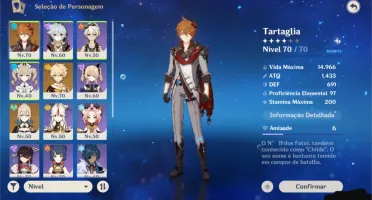 Genshin Tartaglia c1 + jean + 2 armas 5*