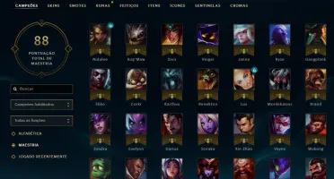 Conta League of Legends 88 champs / 30 skins / 14K DE EA